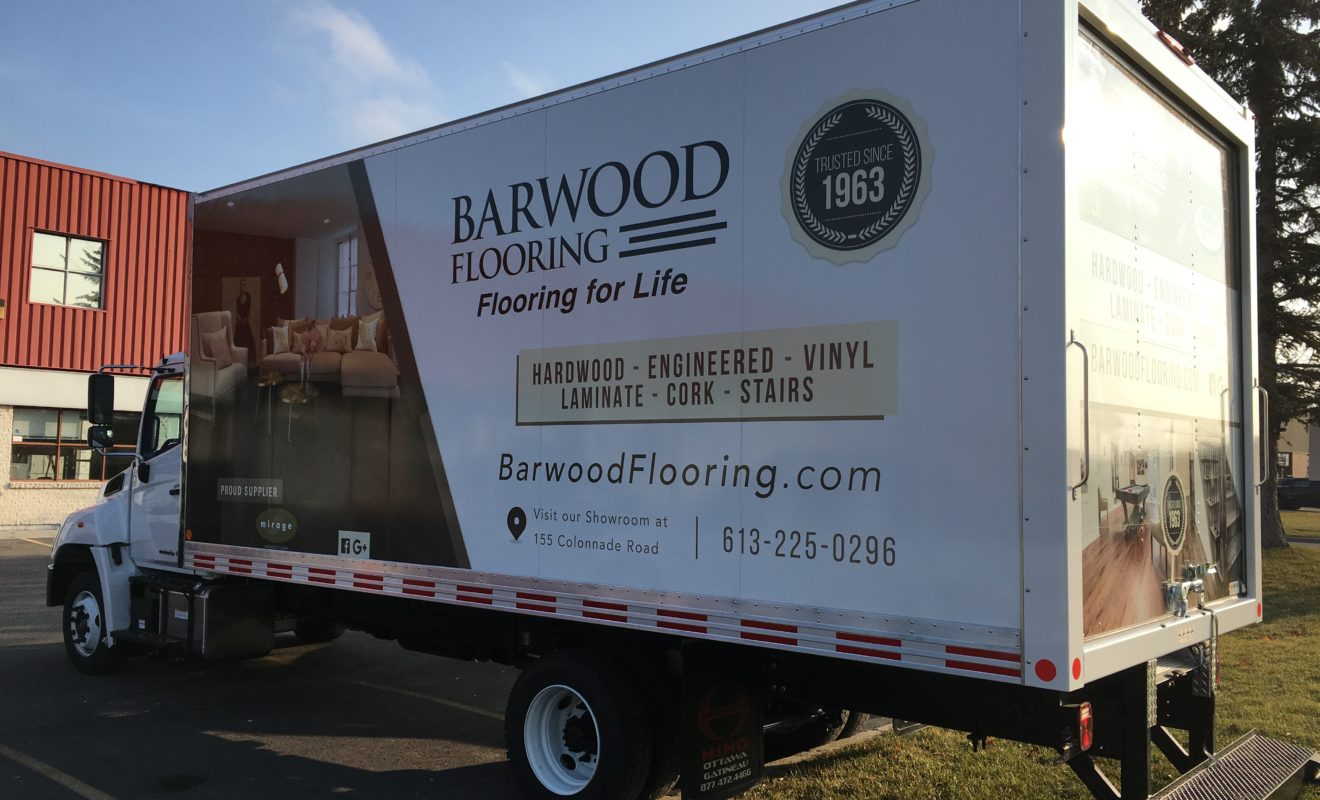 barrwood flooring cube van wrap 3