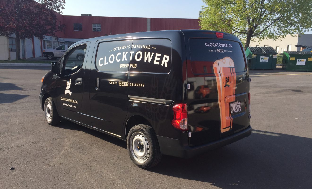 clocktower brew pub nissan van wrap