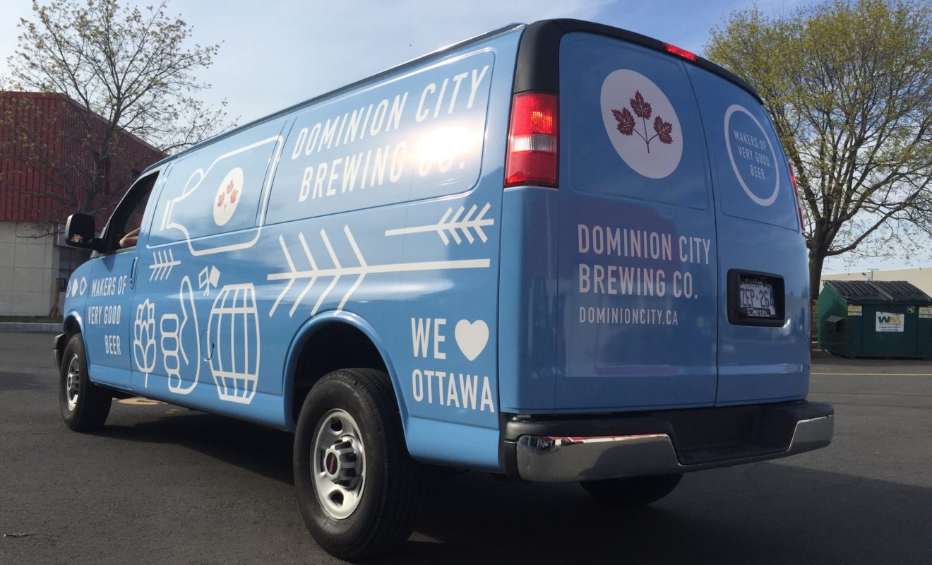 dominion city brewing van wrap 2
