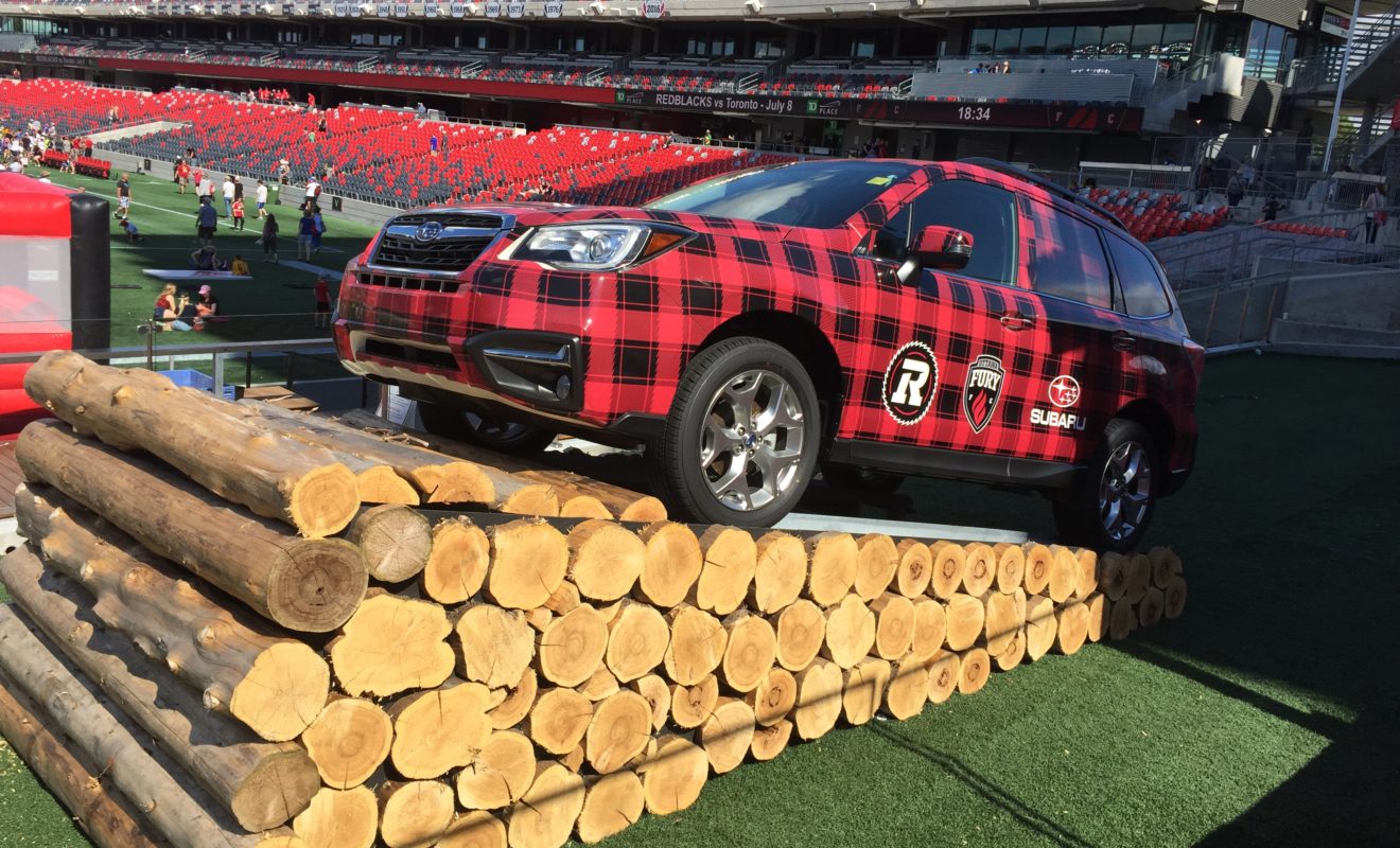 redblack subaru crosstrek vehicle wrap 1