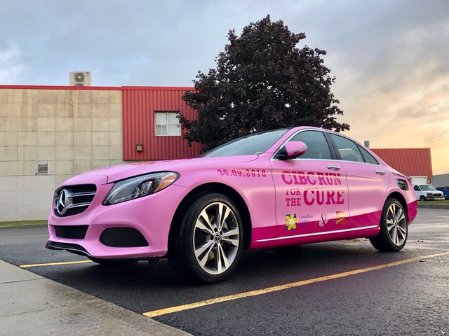 run for the cure mercedez pink wrap 2