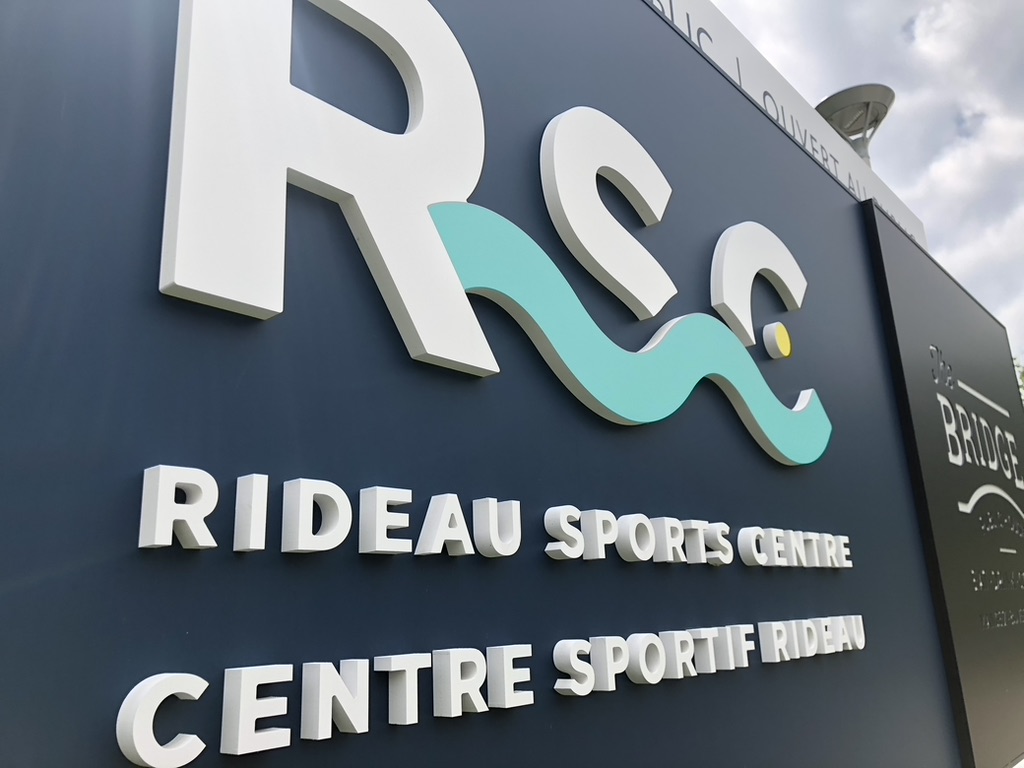Rideau Sport Centre Sign Close up of logo for Rideau Sports Centre sign.